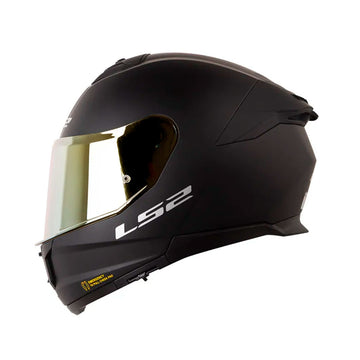 CASCO INTEGRAL LS2 FF808 STREAM II PLANO NEGRO MATE VISOR GOLD